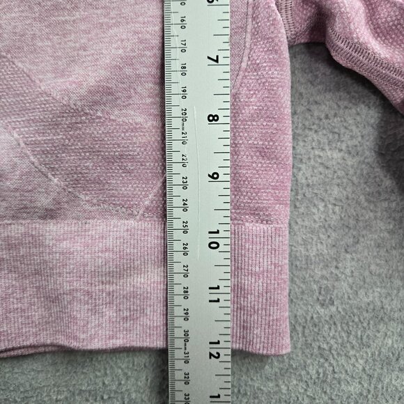 Gymshark Women Activewear Top XS Pink Long Sleeve Logo Cropped Thumbholes - Picture 3 of 7